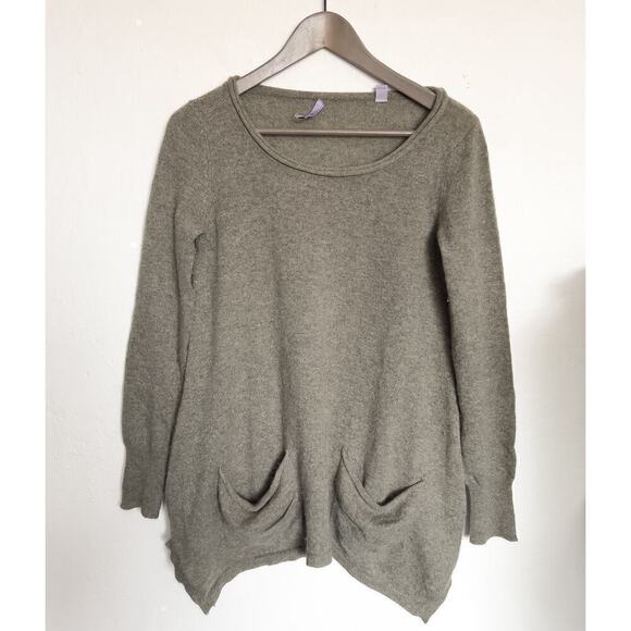 Cullen Cashmere Tunic Sweater Knit Pockets XS Grey Swing Asymmetrical - Picture 1 of 6